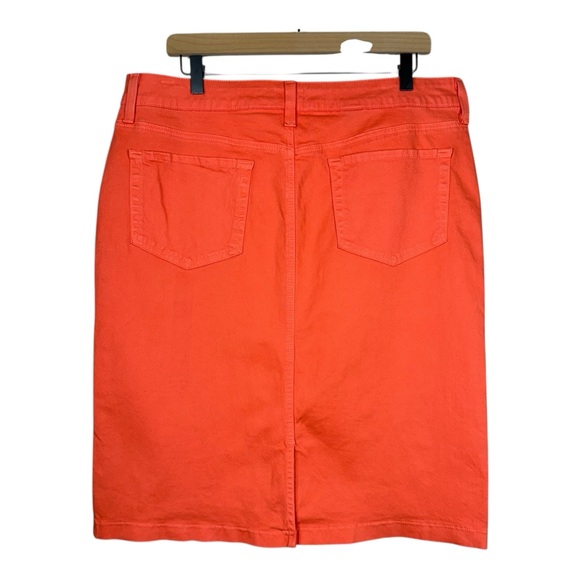NYDJ Not Your Daughter’s Jeans Pencil Skirt Papaya Color Size 14 Made In USA - Picture 5 of 12